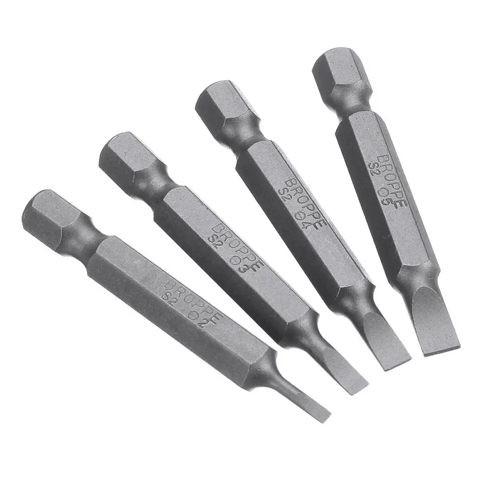 BROPPE 10Pcs Magnetic Screwdriver Bits Set - SL2 to SL6 Slotted 1/4 Inch Hex - Image 2