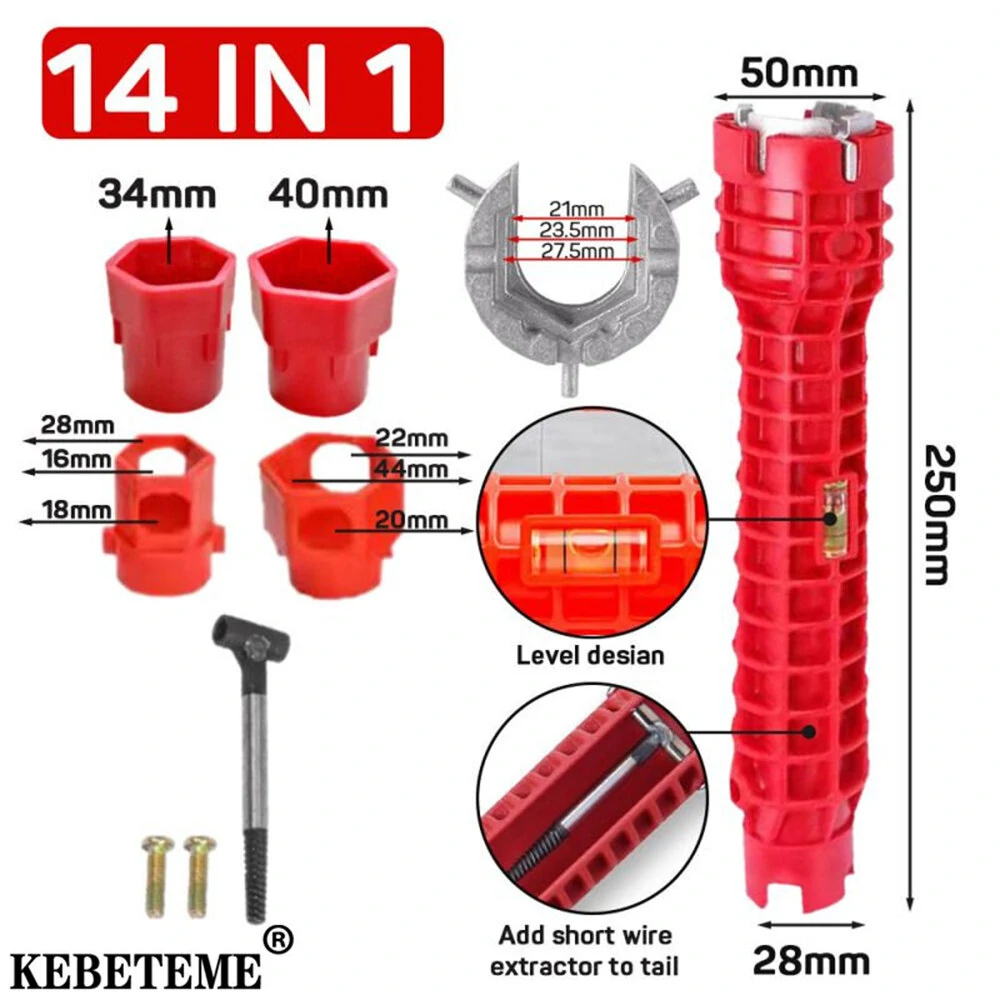 14-in-1 Sink Repair Wrench - Universal Anti-Slip Tool - Durable ABS Carbon Steel - Image 3