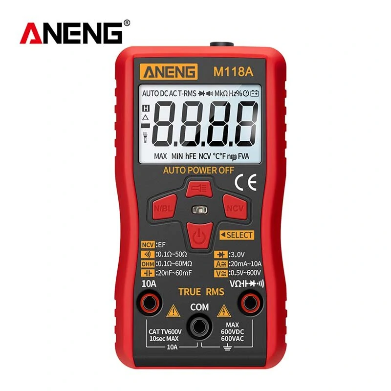 ANENG M118A Digital Multimeter - 6000 Count True RMS Auto Range | NCV & Flashlight - Image 3