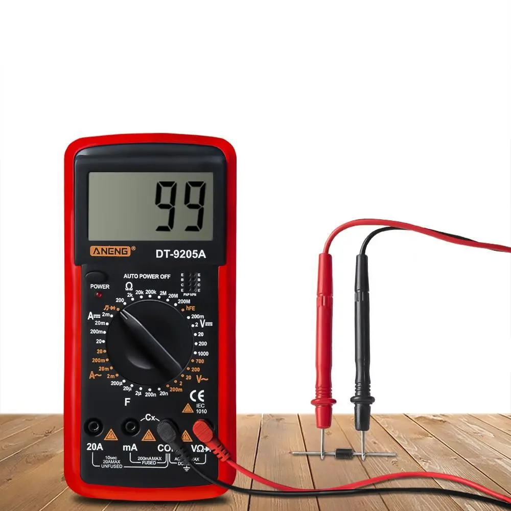 ANENG DT9205A Digital Multimeter - Transistor Tester with Backlight & ESR - Image 4