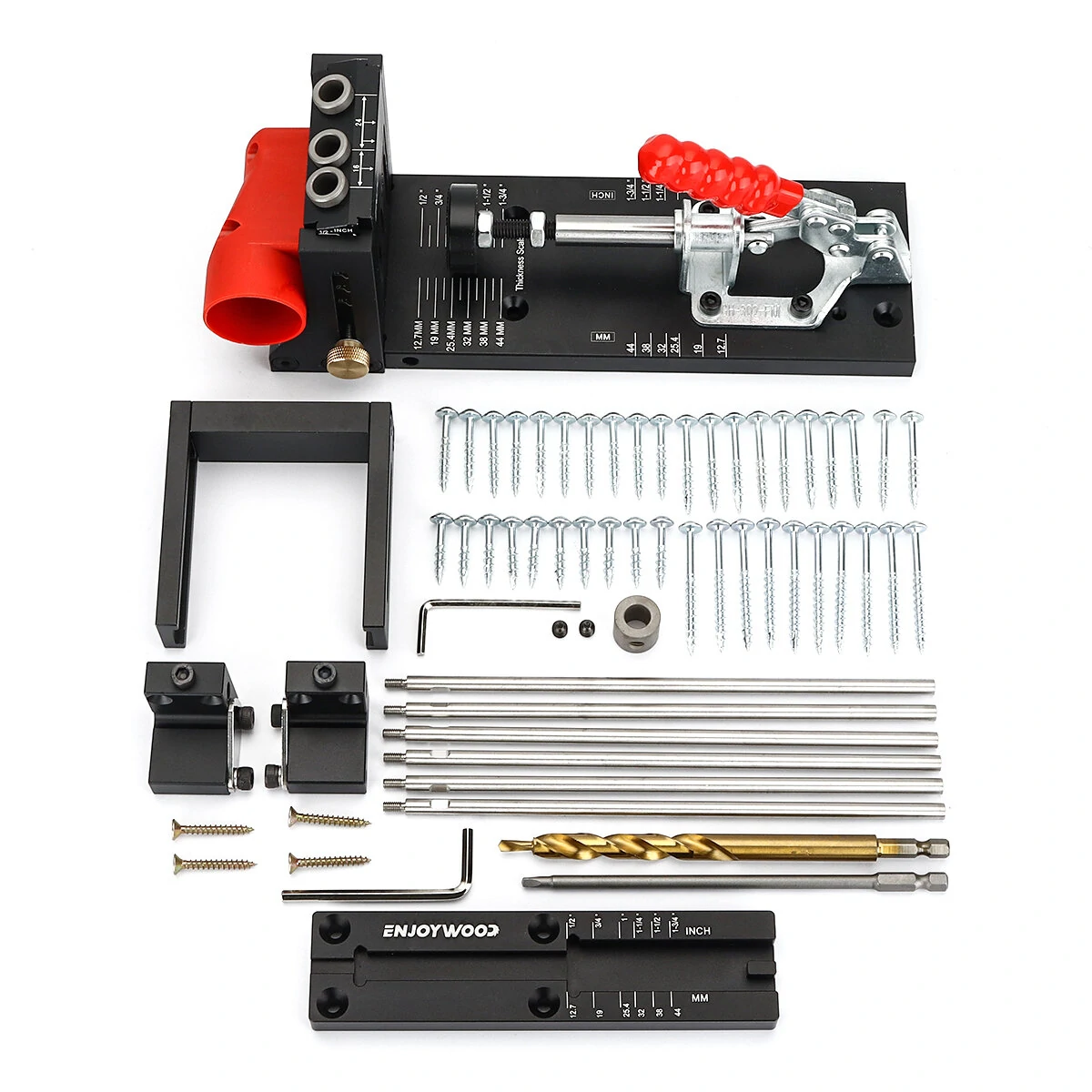 ENJOYWOOD XK4 PRO MAX Pocket Hole Jig - Aluminum Alloy Adjustable Drill Guide - Image 5