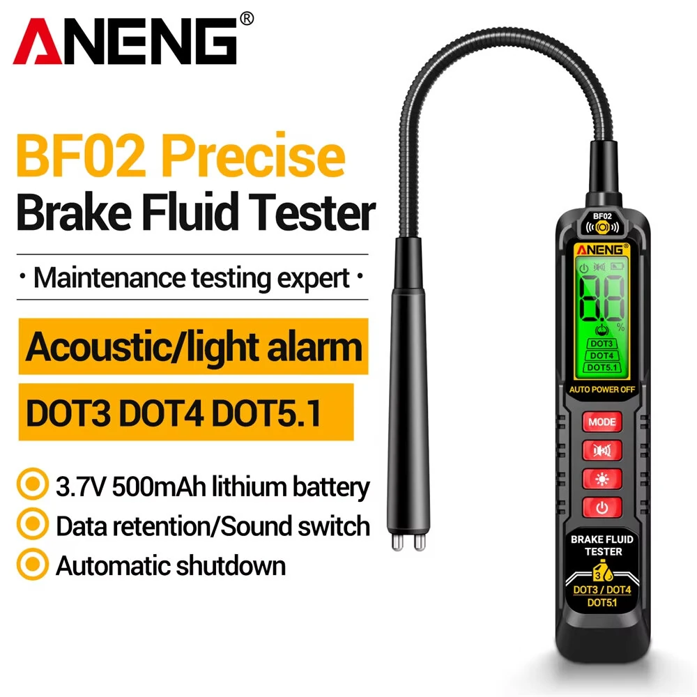 ANENG BF02 Brake Fluid Tester - DOT3 DOT4 DOT5.1 Moisture Analysis | LCD Display & Rechargeable Battery - Image 2