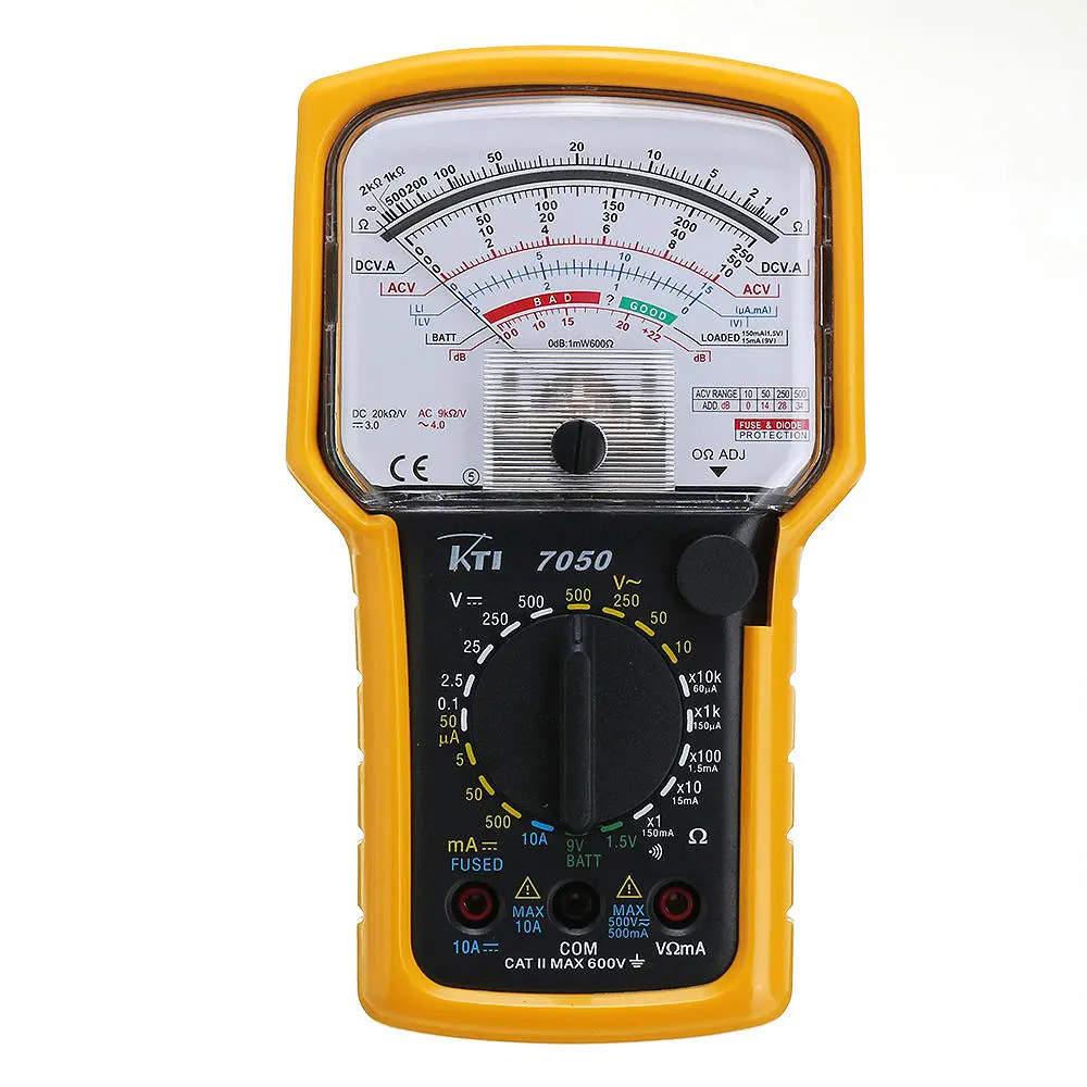 KT7050 Original Analog Multimeter - 50uA Sensitivity | DCV ACV DCA &Omega; Continuity Buzzer