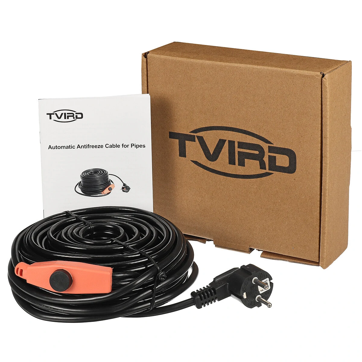Thermostat Heating Cable - 230V 12m 16W/m Antifreeze for Water Pipe Protection