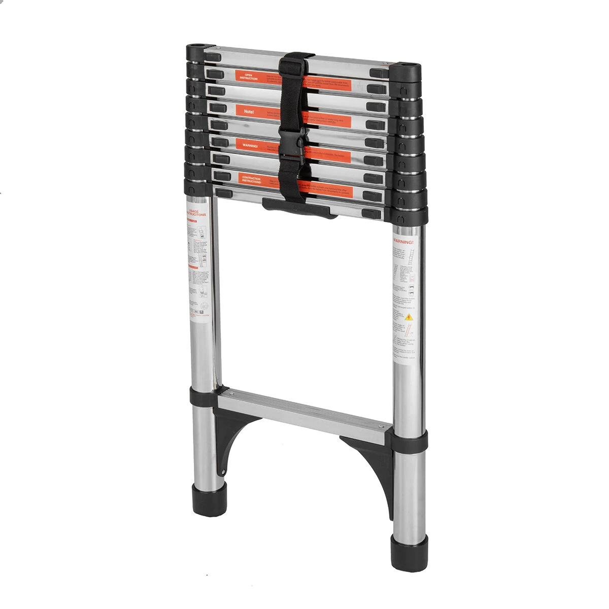 Aluminum Telescoping Ladder - 12.75ft Lightweight & Collapsible | 3150kg Capacity
