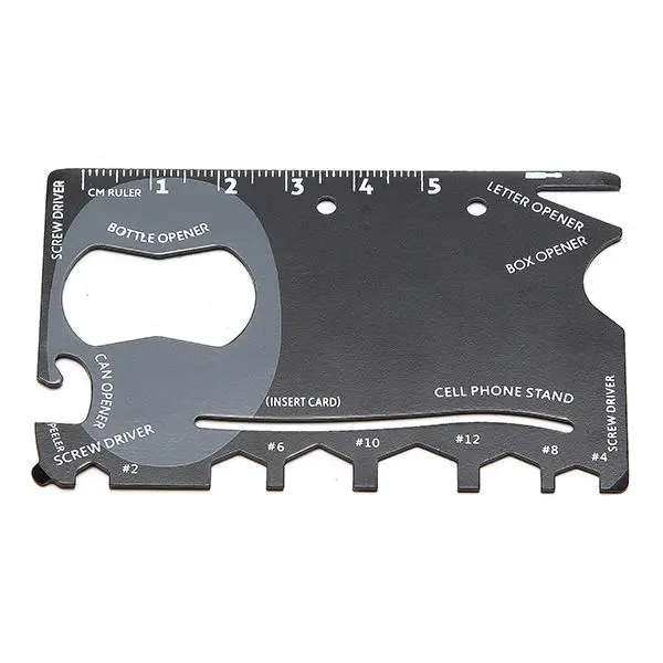 Tactical Wallet Tool - 18-in-1 Credit Card Survival Tool for Camping & Safety