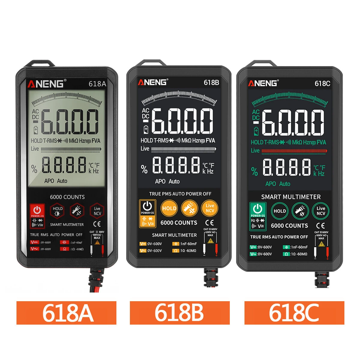 ANENG Smart Touch Digital Multimeter - Auto-Ranging Voltmeter Ammeter Ohmmeter