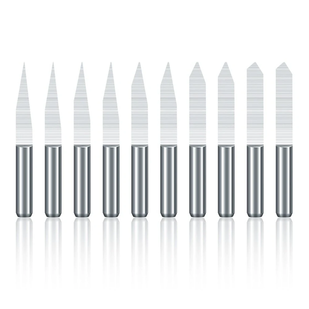 10Pcs 3.175mm Shank V-Groove CNC Router Bits | 20/30/45/60/90 Degree Angles