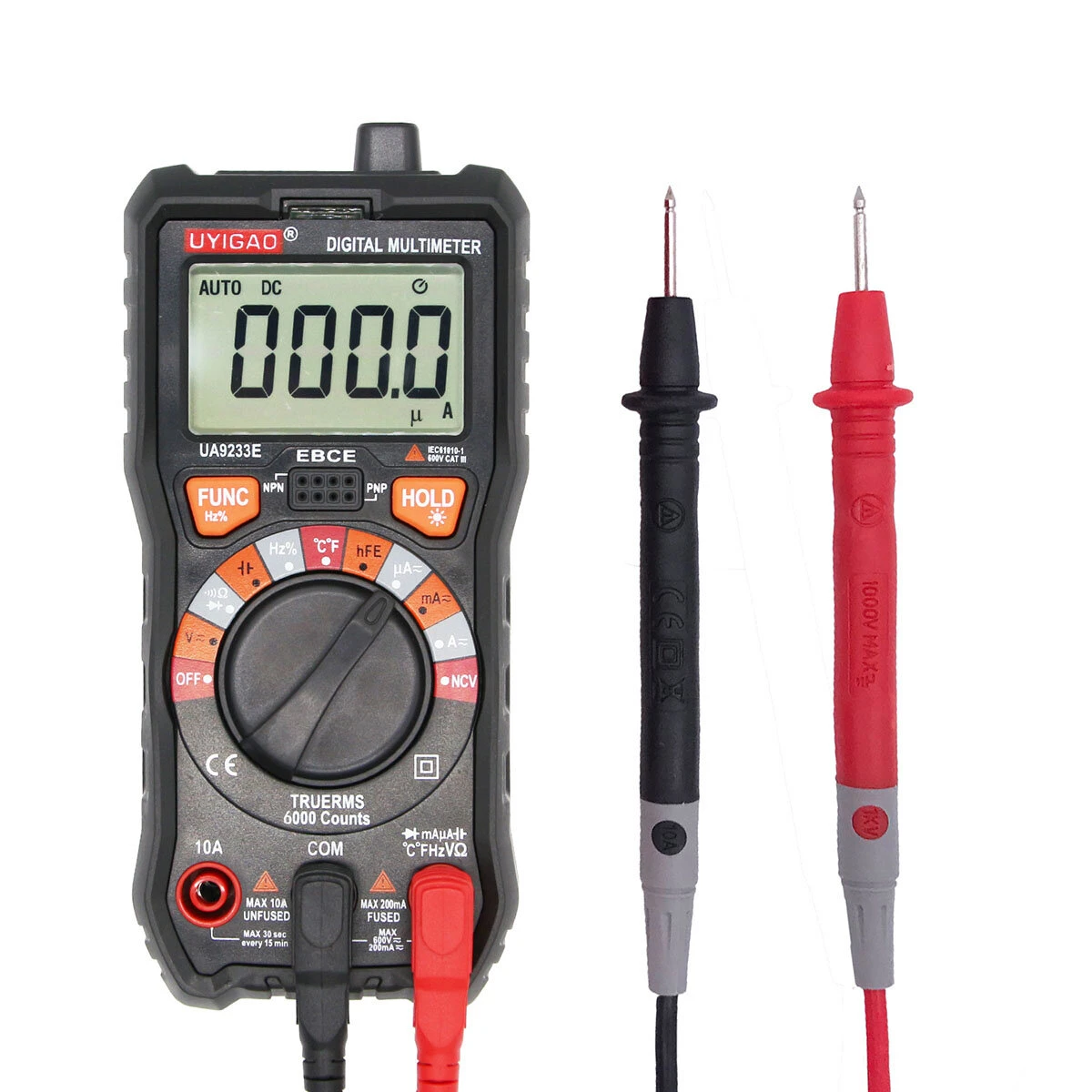 Digital LCD Multimeter - Auto Range 2000 Counts AC DC Voltmeter Ammeter