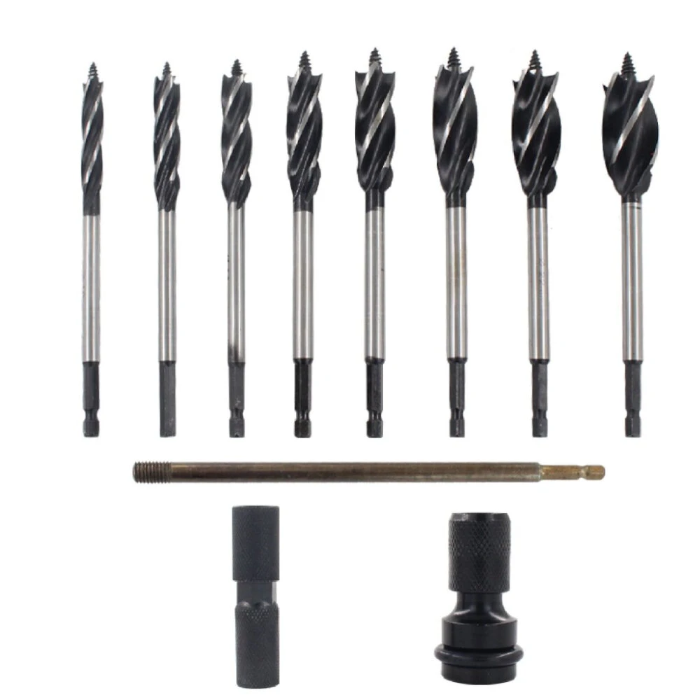 Drillpro 11Pcs 1/4 Inch Hex Shank Auger Bits | 10-25mm Hole Saw Cutter for Woodworking