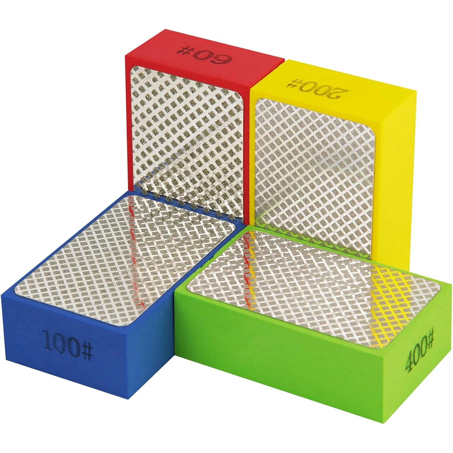 Diamond Sanding Pads 4pcs | Grit 60-400 Wet/Dry | Tile Glass Wood Metal Polishing