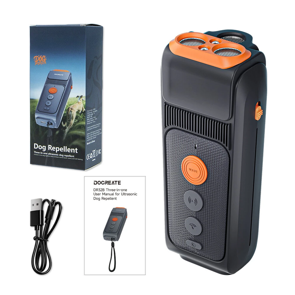 DR32B Ultrasonic Dog Bark Control Device | 900mAh Battery | 25KHz Frequency