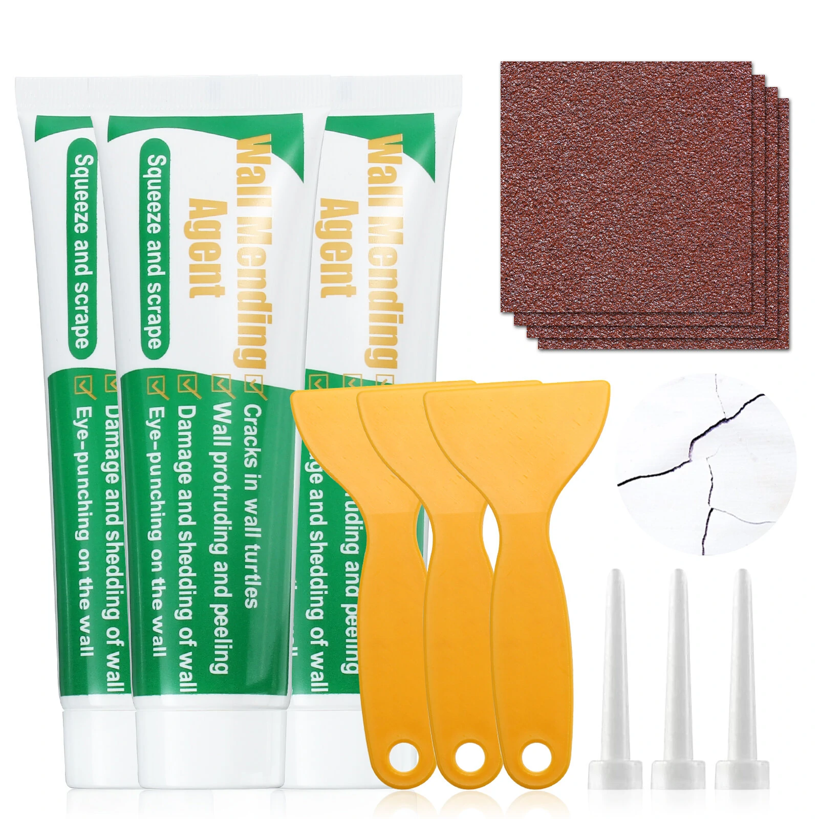 GOCHANGE Wall Repair Tools 3 Sets - Paint, Head, Scraper & Sandpaper | Home Improvement