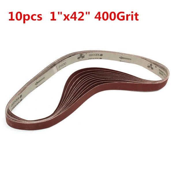 10pcs 106cm 25mm Alumina Sanding Belts 400 Grit Self Sharpening Oxide Abrasive Strips