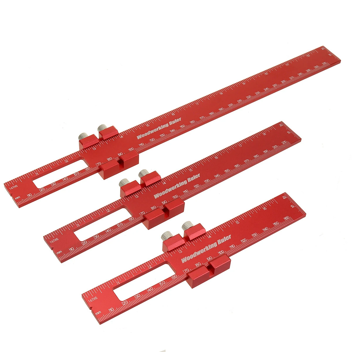 3pcs Aluminum Alloy Precision Pocket Ruler - Woodworking Scribing Gauge & Positioning Tool