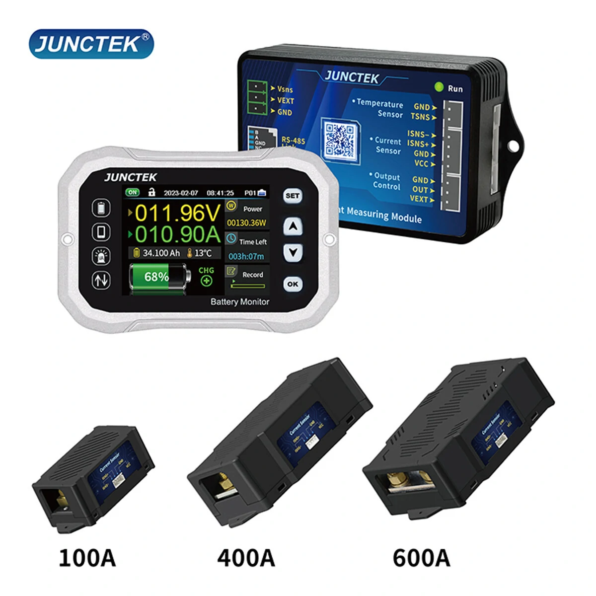 JUNCTEK Bluetooth Battery Monitor KH110F - Voltage Current Tester & Capacity Gauge