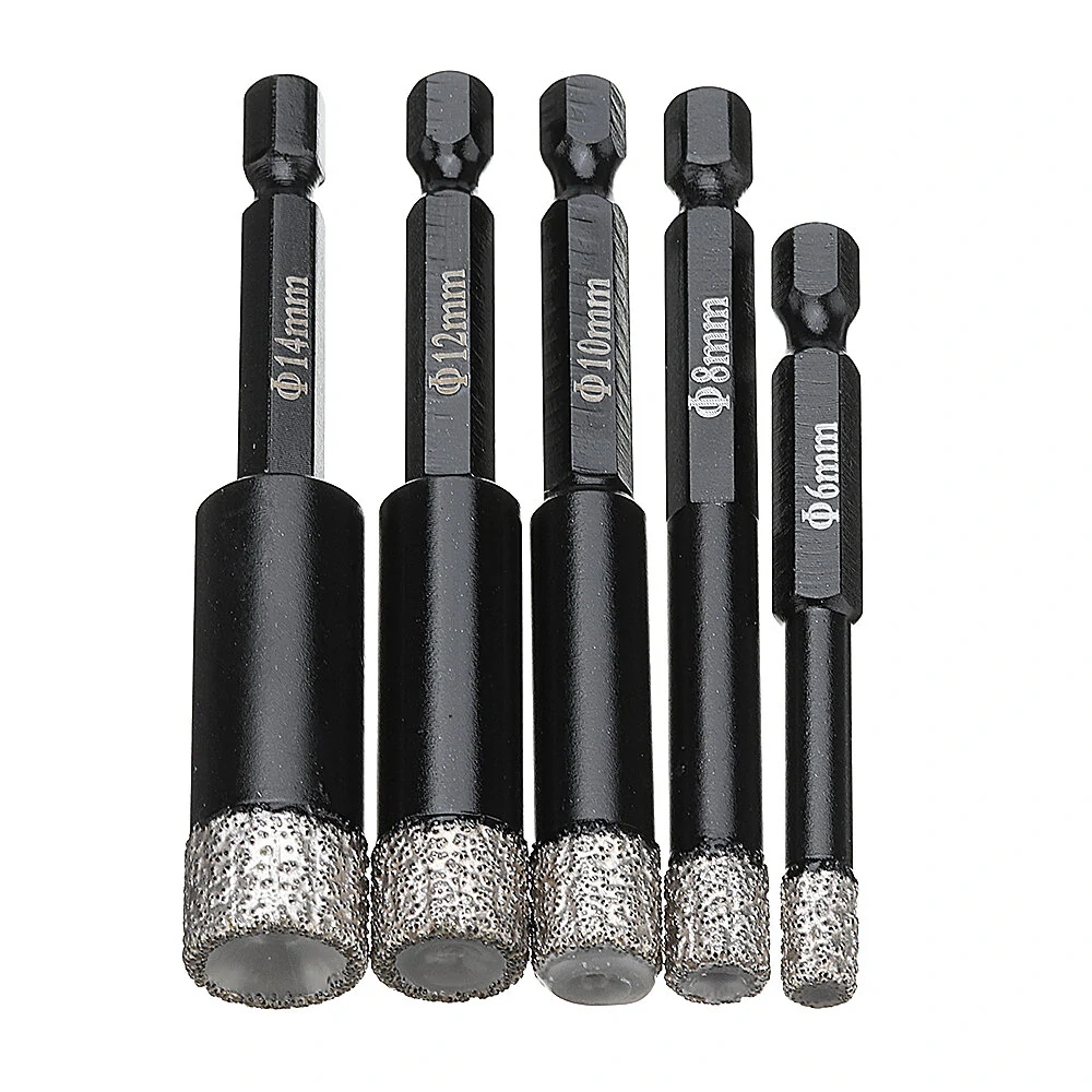 Drillpro Diamond Dry Drill Bits | 6-14mm for Granite Tile Glass Hole Saw