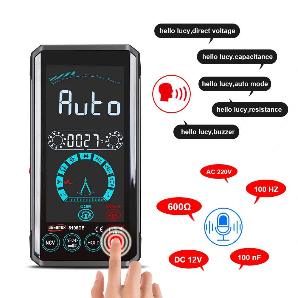 TOOLTOP ET8198B Smart True RMS Multimeter | 4.4 Touch Screen & Voice Control