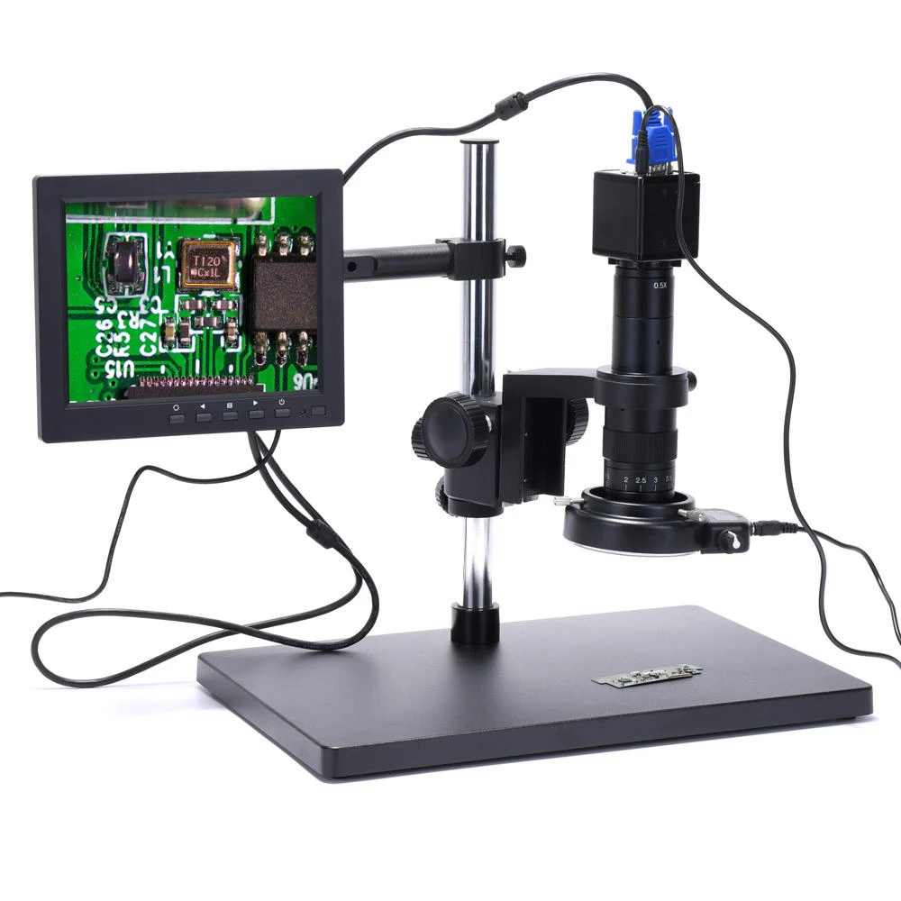 HAYEAR Digital Microscope Camera - 720P/1080P VGA with 180X Lens & LED Ring Light