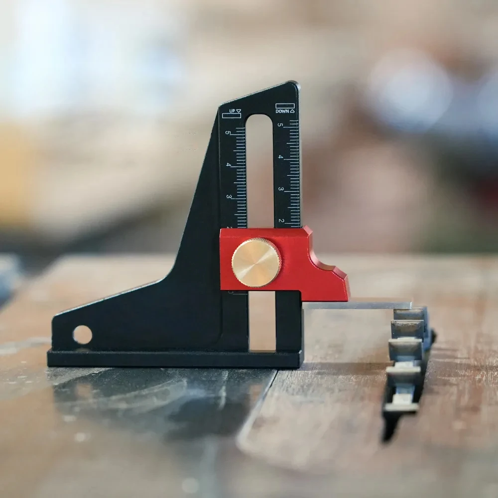 Aluminum Alloy Woodworking Height Gauge - Adjustable Depth Measurement Tool for Milling & Trimming