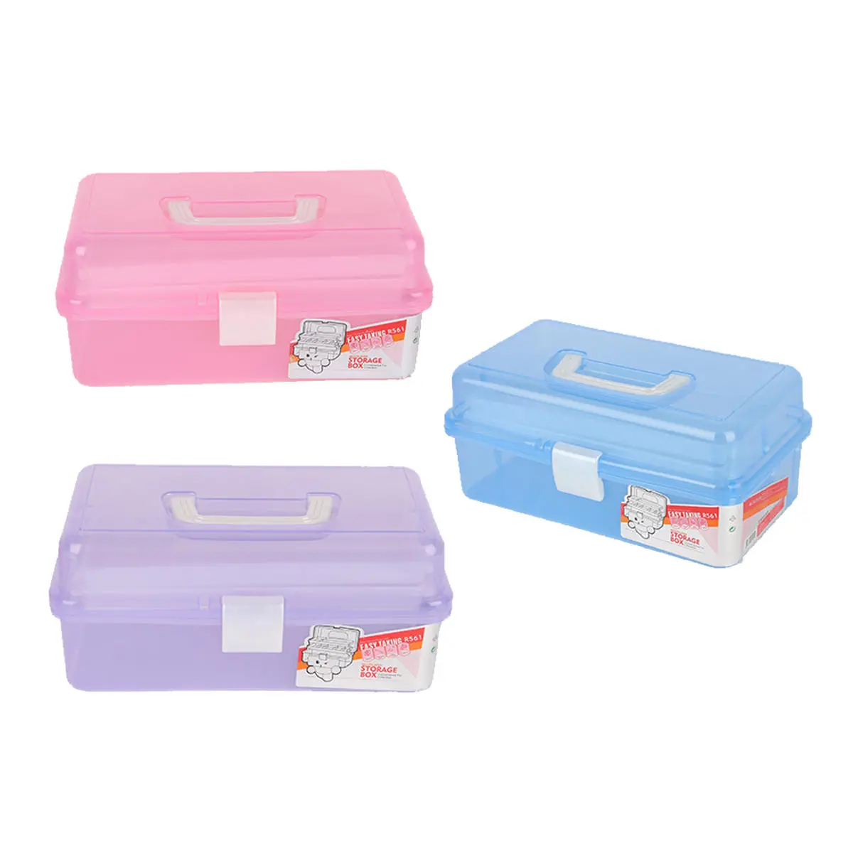 Clear Plastic Craft Makeup Organizer | Jewelry Storage Compartment Tool Box