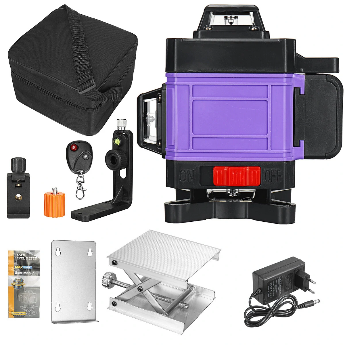16 Line 4D Green Laser Level - Self-Leveling 360° Rotary Cross Line Tool