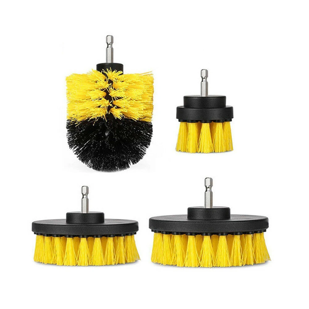 4pcs 2/3.5/4/5 Drill Brush Kit Tub Cleaner Scrubber Yellow/Red/Blue
