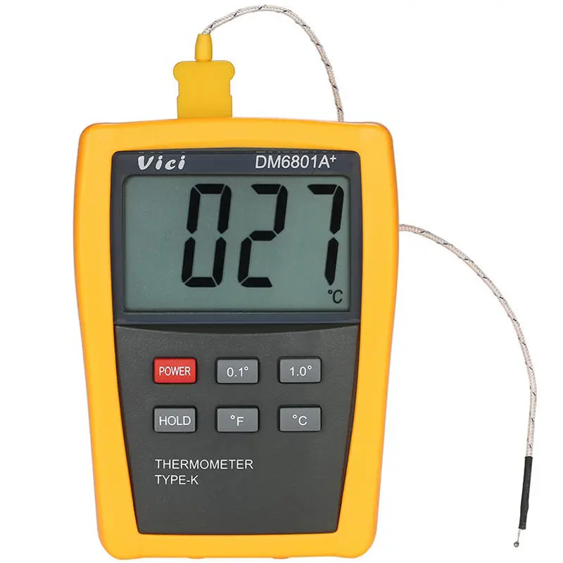 Vici DM6801A+ Digital Thermometer - Mini LCD Display with K-Type Thermocouple