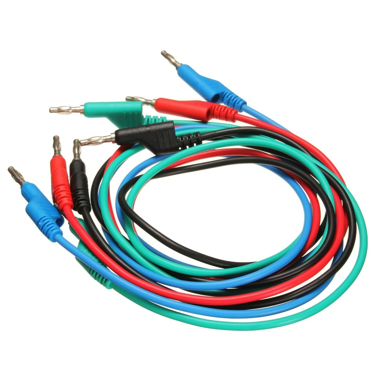 DANIU 4mm Banana to Banana Test Lead Cable - 1M Length, 4pcs, Soft Silicone, 4 Colors