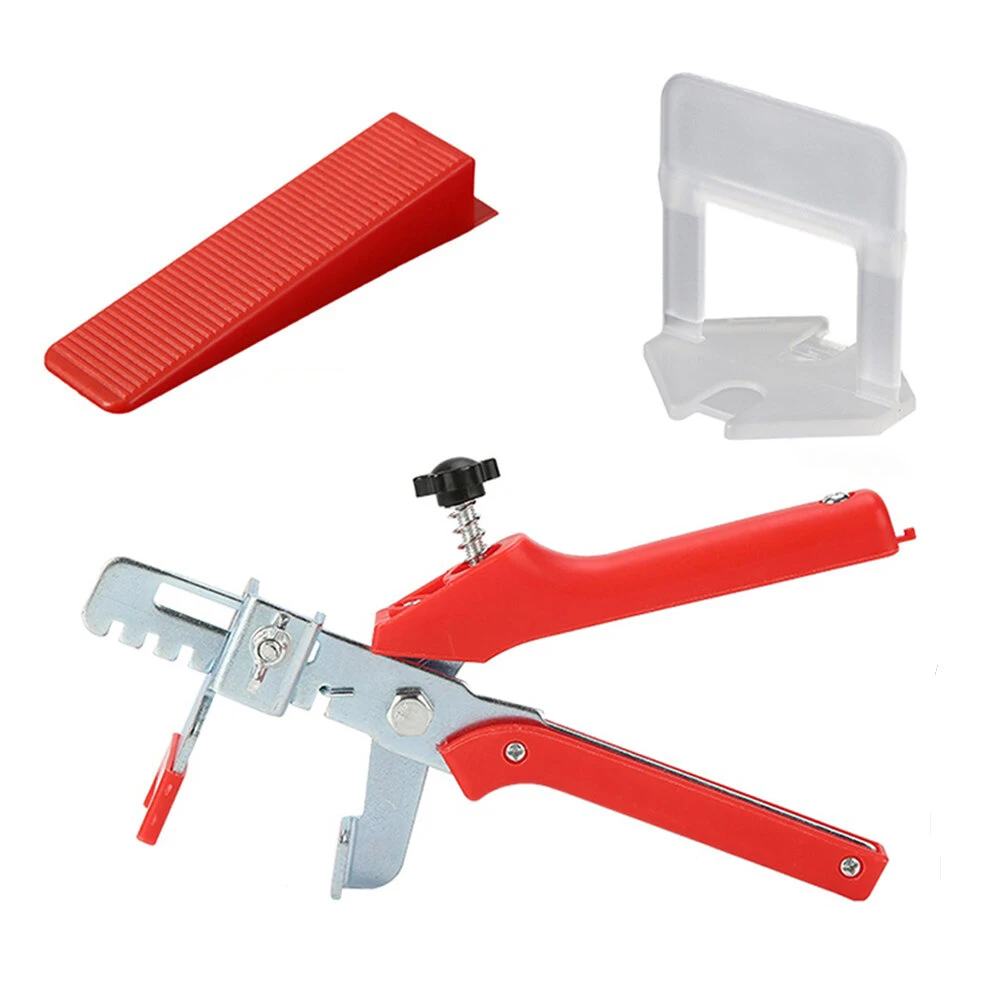 Tile Leveling System Kit - 1/8 Inch Push Plier, 100 Spacers & 100 Wedges | DIY Tile Tools