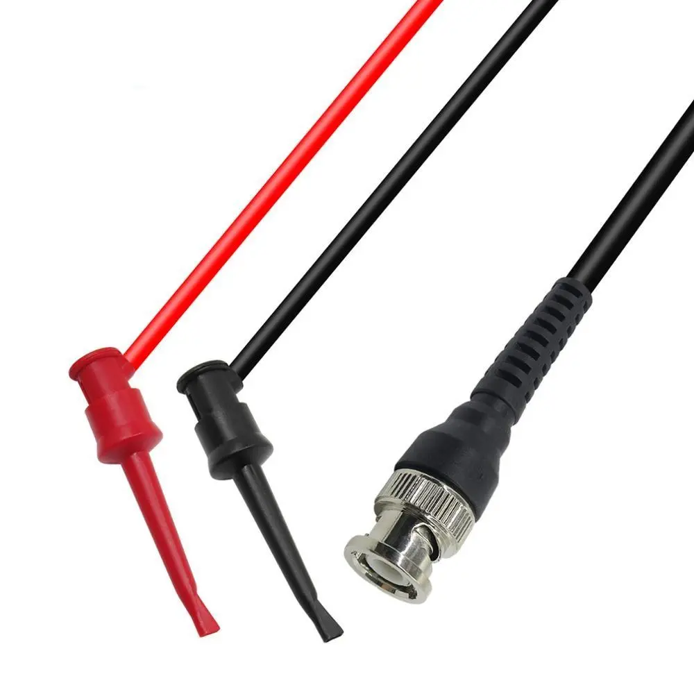 Cleqee P1007B BNC to Dual Test Hooks Probe Cable | Oscilloscope Signal Generator