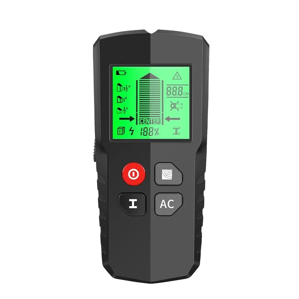 Stud Finder Wall Scanner 5-in-1 | Detects Wood, Metal & Live Wires | Backlit Display