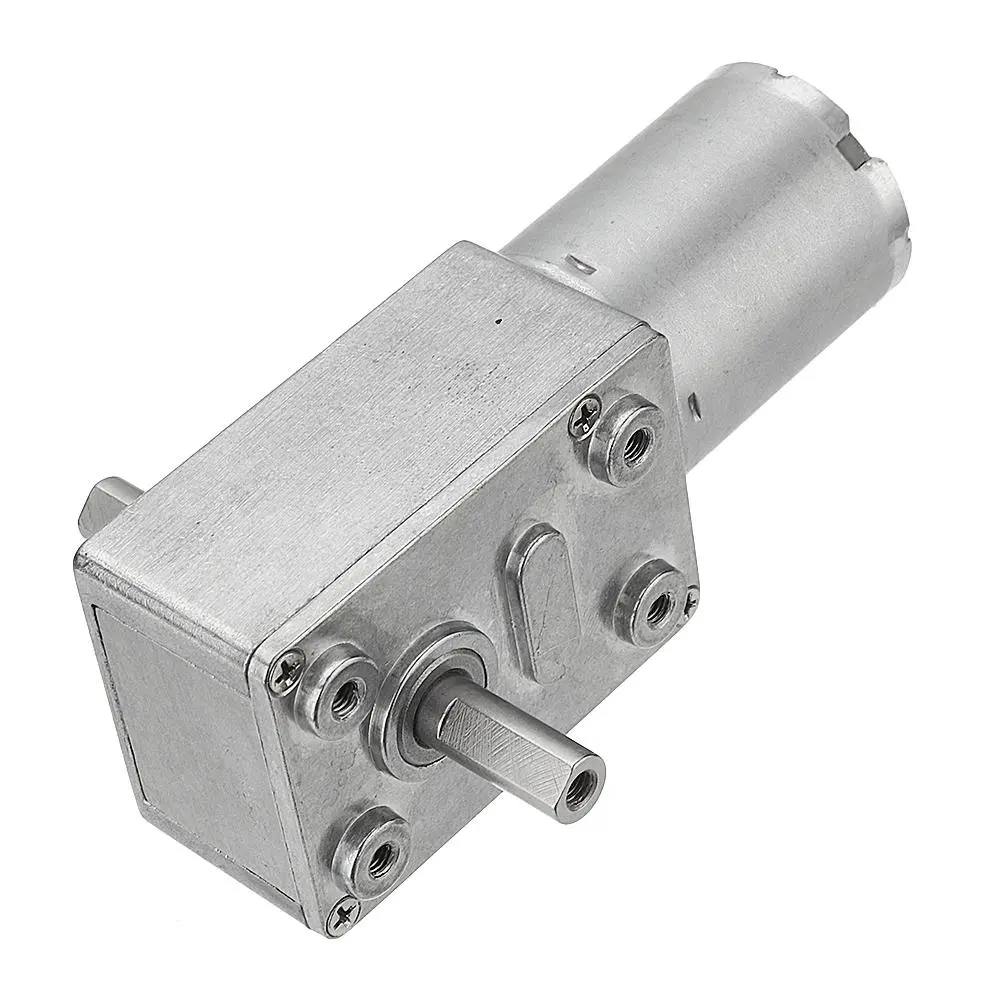 Machifit JGY-370 DC 12V 150RPM Worm Gear Motor | Double Shaft Self-Locking