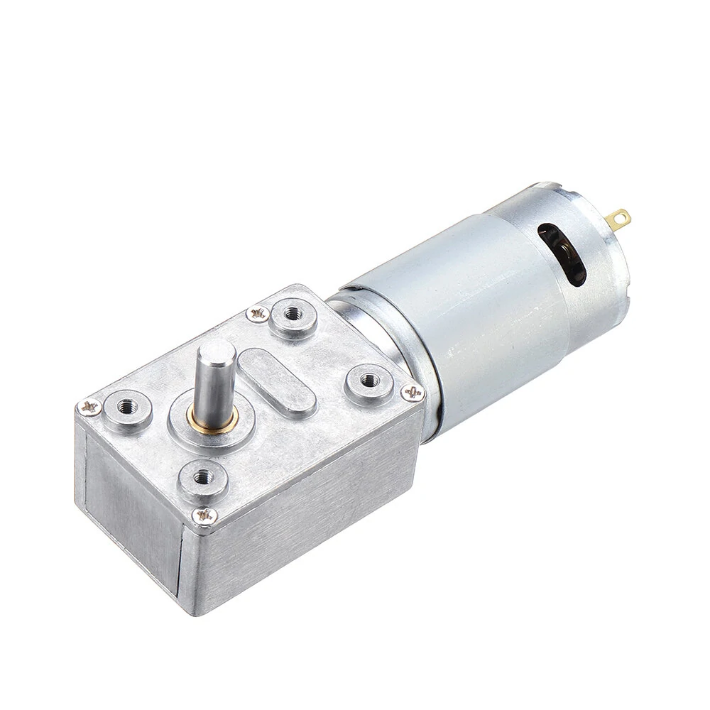 JGY395 DC 12V High Torque Worm Gear Motor - 5 to 100 RPM Gear Reducer