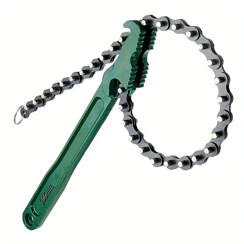 Steel Adjustable Chain Wrench - Heavy Duty Oil Filter Removal Tool | 9-Inch 12-Inch