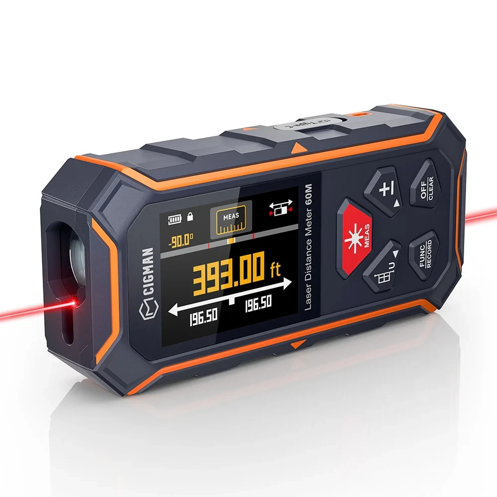 CIGMAN CD-60R Laser Distance Meter 393ft - Rechargeable Type-C & IP54 Waterproof