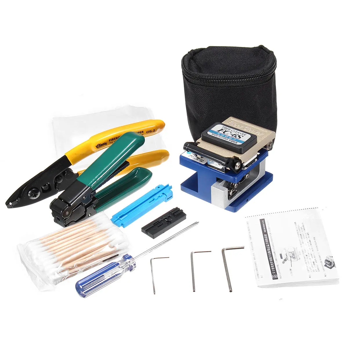 FTTH Fiber Optic Splicing Toolkit - With Stripping Tool & FC-6S Cleaver