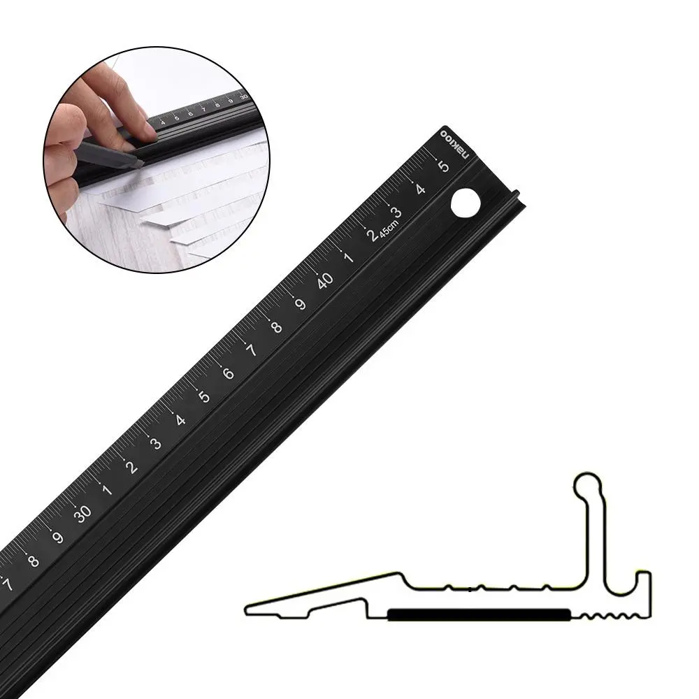 Aluminum Alloy Straight Ruler - Non-Slip Cutting Protection Tool for Drawing & Crafts