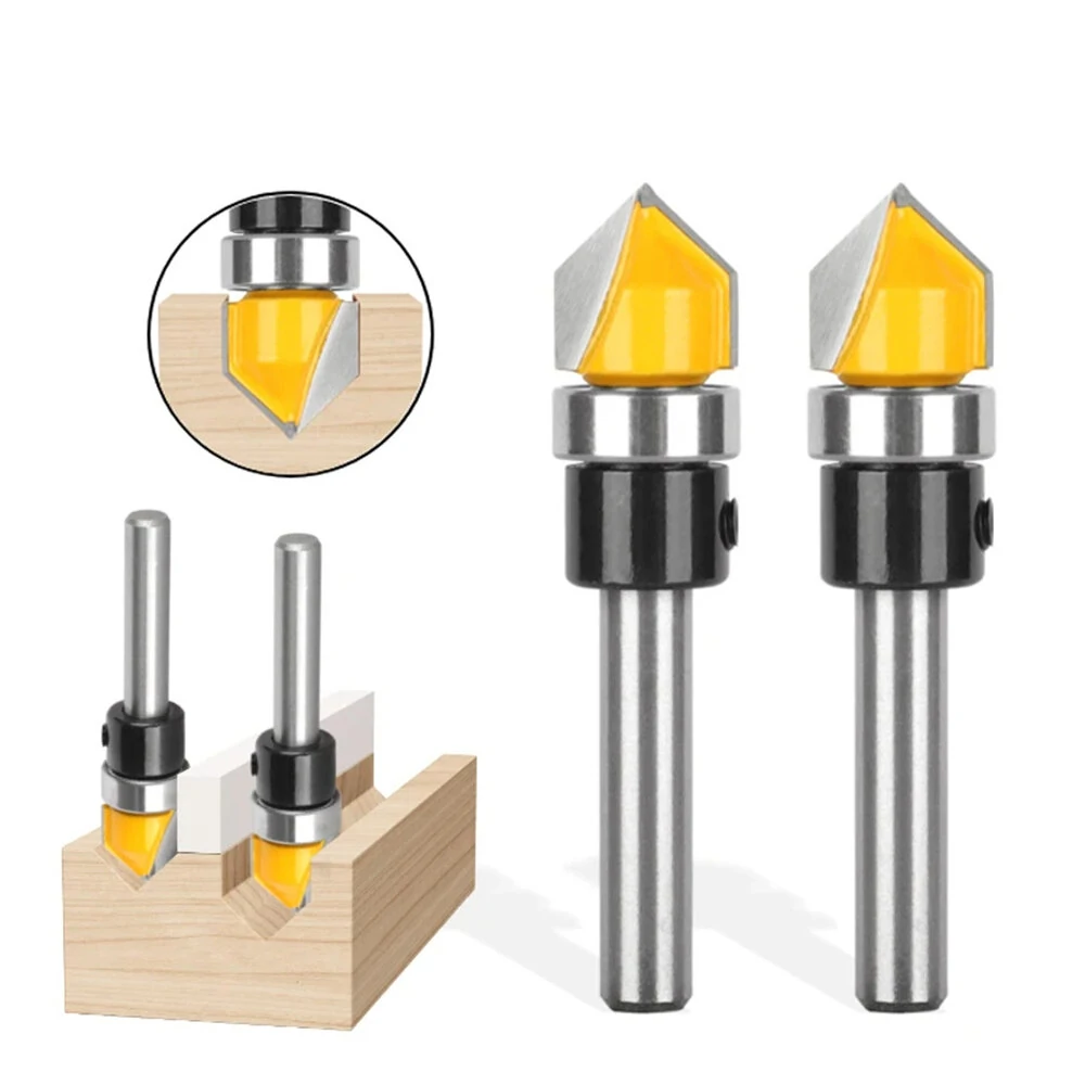Carbide CNC V Router Bit - 6mm 1/4 Shank, 1/2 Cutting Diameter | Signmaking & Woodworking