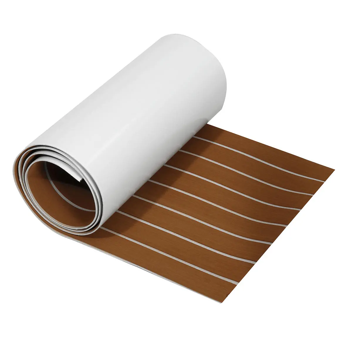 Brown EVA Foam Boat Flooring Mat - 94x18 Inch Faux Teak Decking - 2400x450x6mm Yacht Sheet