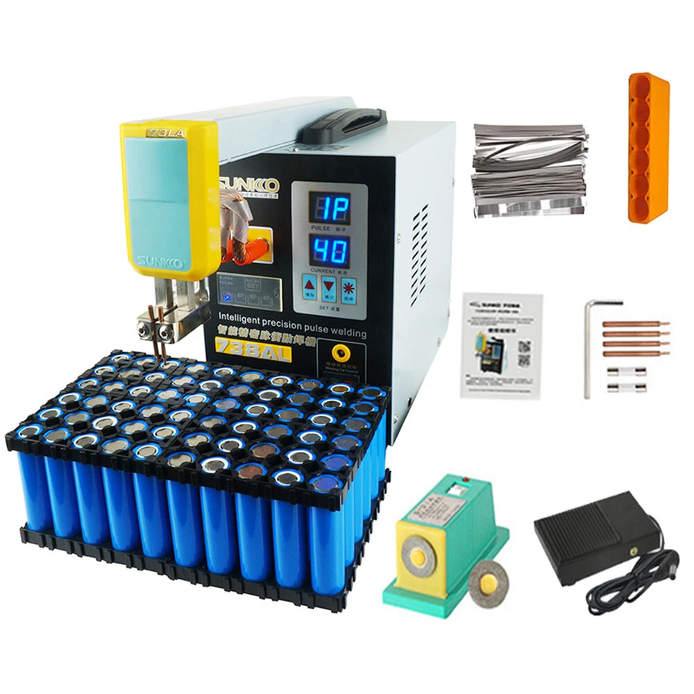 SUNKKO 738AL Handheld Spot Welder | Telescopic Arm for 18650 Battery | Precision Pulse Welding Machine