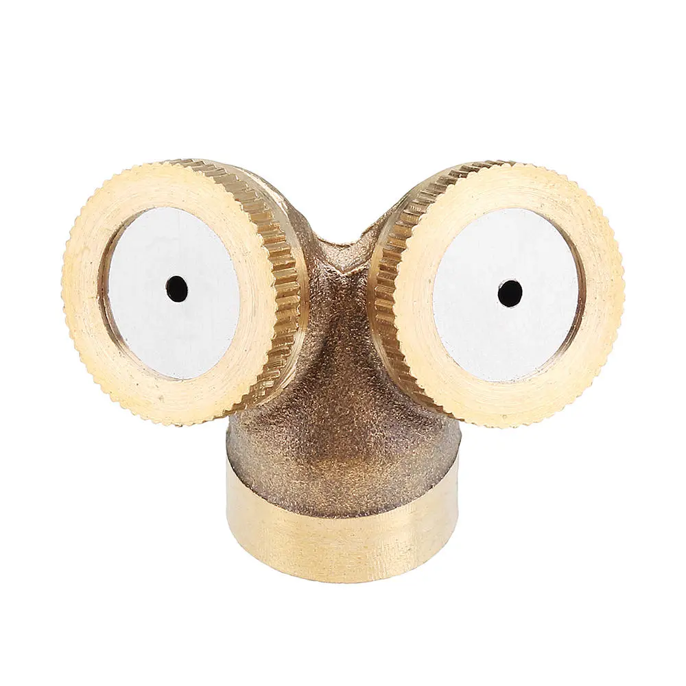 Brass Two-Headed Spray Nozzle | 14x1.5 Internal Thread | Agricultural & Garden Irrigation