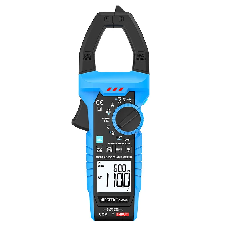 Mestek CM86B Digital Clamp Meter - True RMS 1000A AC/DC - Auto Range Multimeter