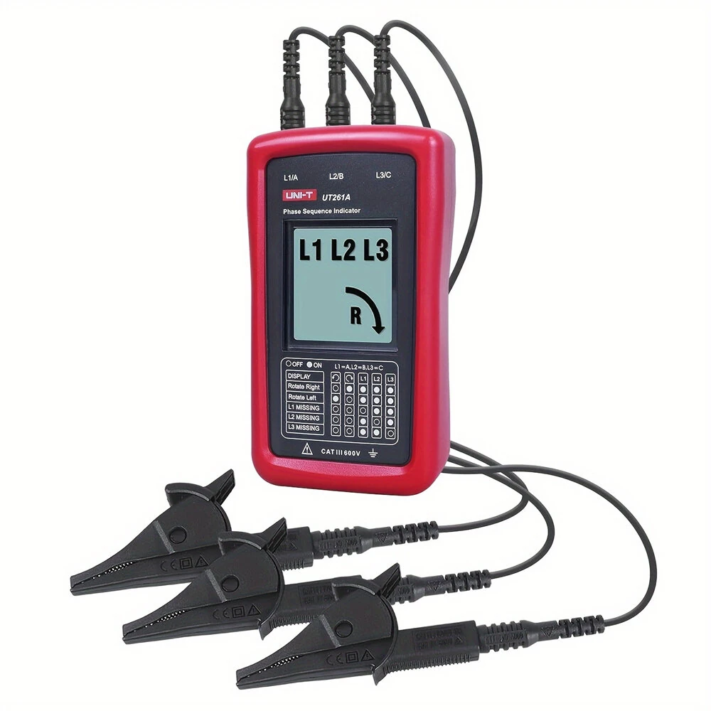 UNI-T UT261A 3 Phase Rotation Tester | 40V-690V AC | CAT III 600V | LCD Display