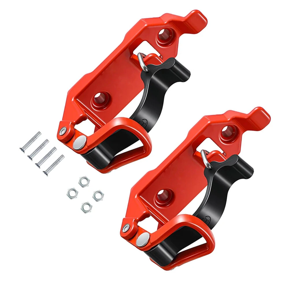 Zinc Alloy Shovel Mount Brackets - 2PCS for Roof Rack & Wall - Red/Black