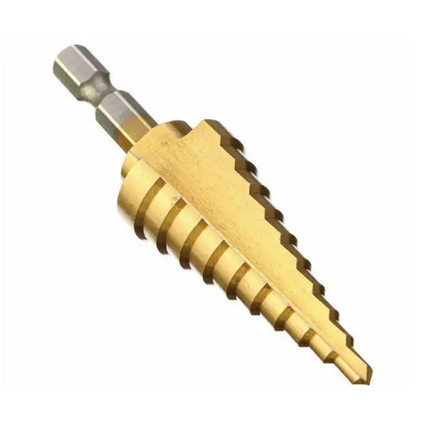 Doersupp 4-22mm Step Drill Bit | HSS Titanium Coated Hex Shank Hole Cutter