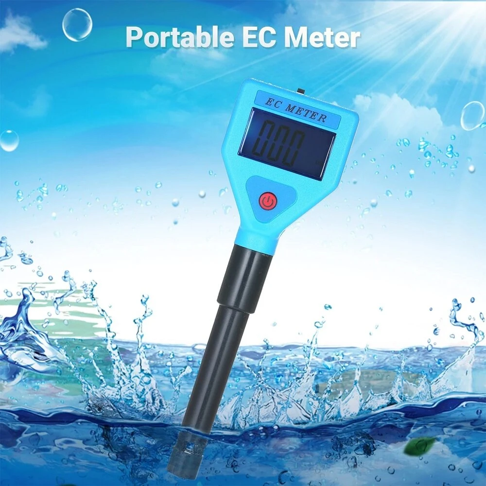 Portable EC Digital Water Quality Tester - Aquarium Conductivity Meter Analyzer