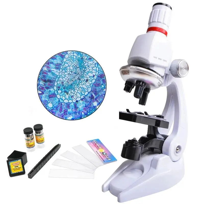 450X or 1200X Kids Microscope Set | Science Experiment Tool for Children & Students