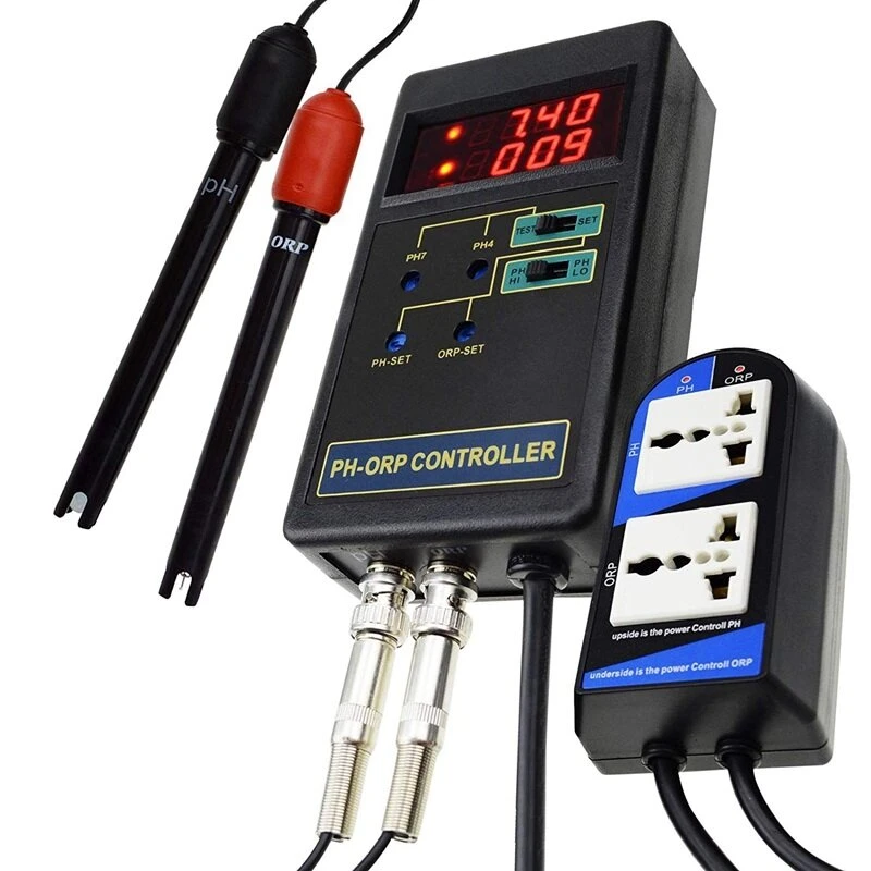 2 in 1 Digital PH & ORP Controller | Water Quality Monitor with Replaceable Probe