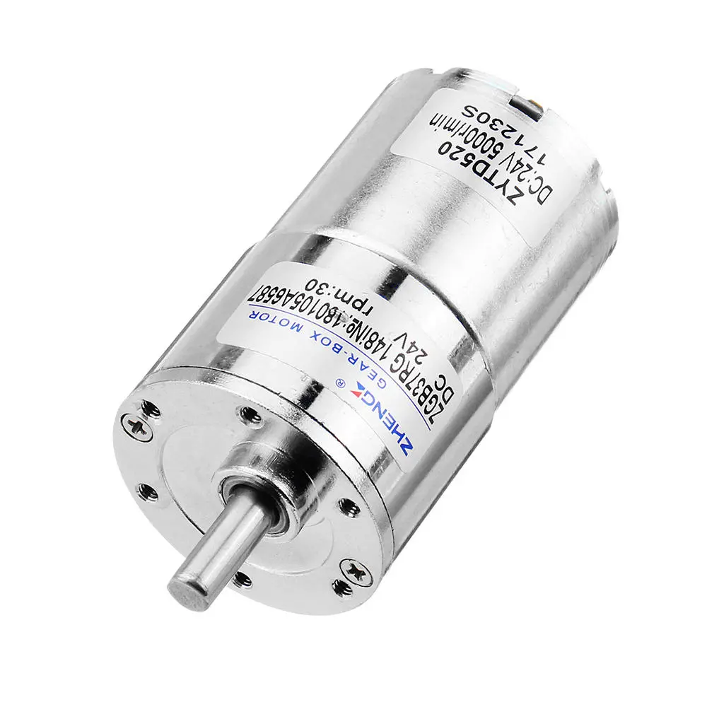 Zhengke ZGB37RG 37mm DC Gear Motor - 24V 30RPM Reduction Motor